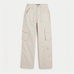 HOLLISTER | Ultra High-Rise Baggy 3-Pocket Cargo Pants Cream | SIZE 23
